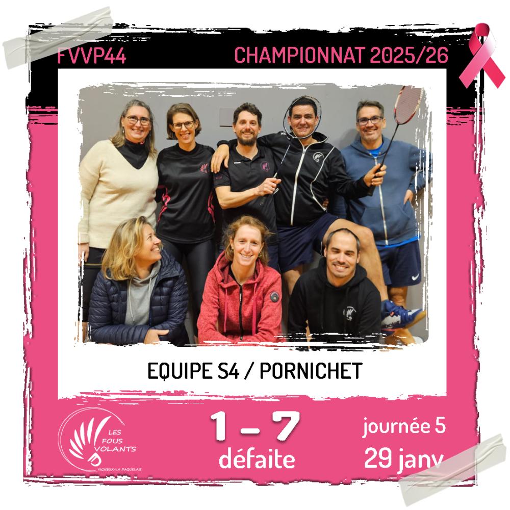 Rencontre J5 de la S4 : Vigneux contre Pornichet (défaite)